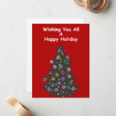 Carte De Correspondance Vous souhaite à tous de joyeuses fêtes (Devant/Arrière en situation)