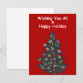 Carte De Correspondance Vous souhaite à tous de joyeuses fêtes (Devant / Derrière)