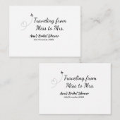 Carte De Correspondance Voyager douche nuptiale ajouter nom date de manque (Devant / Derrière)