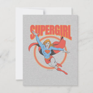 Carte De Correspondance Vrai Vintage Supergirl Flying Graphic