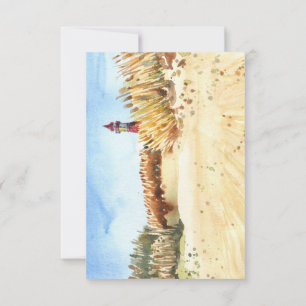 Carte De Correspondance Watercolor Beach Merci phare, Sympathie