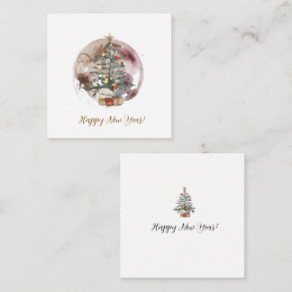 Carte De Correspondance Watercolor Christmas Tree