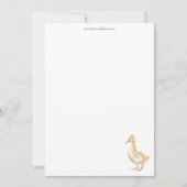 Carte De Correspondance Watercolor Duckling Duck Personalized Stationery (Devant)