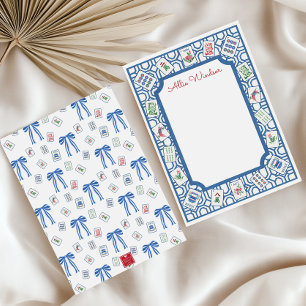 Carte De Correspondance Watercolor Mahjong Tiles Party