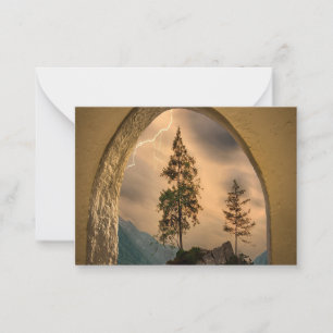 Carte De Correspondance Watercolor Mountain, Nature Waterco