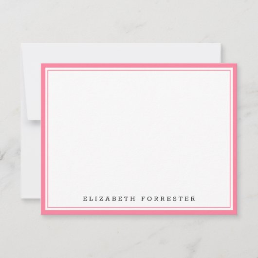 Carte De Correspondance Watermelon Rose Classic Double Bordure (Devant)