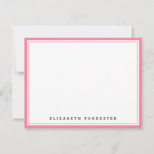 Carte De Correspondance Watermelon Rose Classic Double Bordure