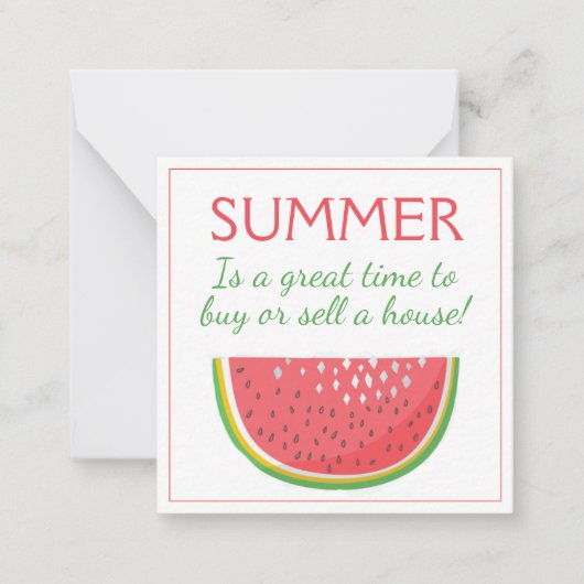 Carte De Correspondance Watermelon Summer Immobilier Pop By (Devant)