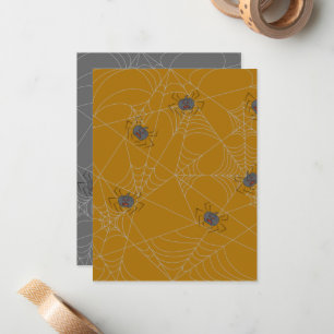 Carte De Correspondance Web et citrouilles d'araignées d'Halloween