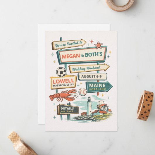 Carte De Correspondance Wedding Invite (Devant/Arrière en situation)