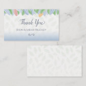 Carte De Correspondance Wedding Thank You - Vectorial Tulip With Leaves (Devant / Derrière)