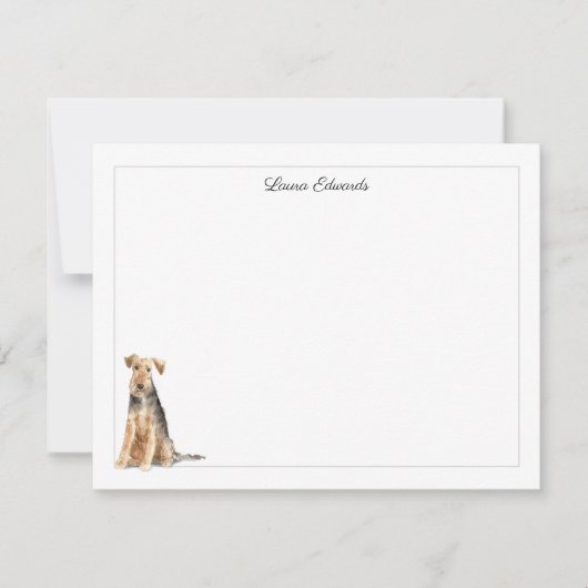 Carte De Correspondance Welsh Terrier Gray Border Personalized (Devant)