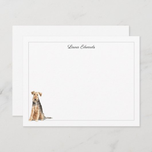 Carte De Correspondance Welsh Terrier Gray Border Personalized (Devant / Derrière)