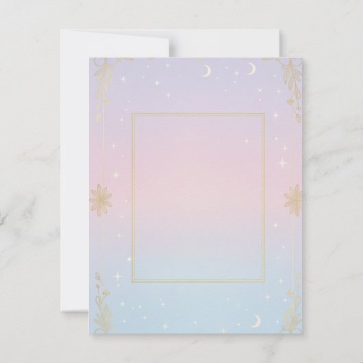 Carte De Correspondance Whimsical Celestial Cat "Thank You" Card (Dos)