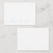 Carte De Correspondance Whimsical Elegine Blue Nom du script (Devant / Derrière)