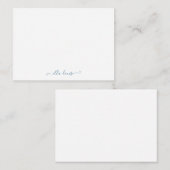 Carte De Correspondance Whimsical Elegine Blue Nom du script (Devant / Derrière)