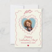 Carte De Correspondance Whimsical Heart Photo Bow Frame Love Valentines (Devant)