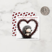 Carte De Correspondance Whimsical Hedgehog Valentine Card  (Devant/Arrière en situation)