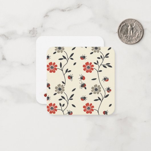 Carte De Correspondance Whimsical Ladybug Delight (Devant/Arrière en situation)