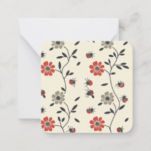 Carte De Correspondance Whimsical Ladybug Delight