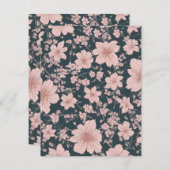 Carte De Correspondance Whimsical rose Sakura Motif (Devant / Derrière)