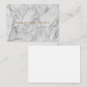 Carte De Correspondance White Carrara Marble Gold Classic Personalised (Devant / Derrière)