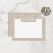 Carte De Correspondance White On Beige Polka Dots Pattern Custom Text (Devant/Arrière en situation)