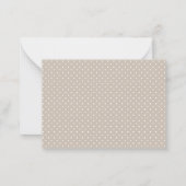Carte De Correspondance White On Beige Polka Dots Pattern Custom Text (Dos)