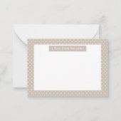 Carte De Correspondance White On Beige Polka Dots Pattern Custom Text (Devant)