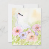 Carte De Correspondance  Whooping Crane with Pastel Anemones  (Devant)