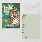 Carte De Correspondance Wild About You Jungle Tiger Saint Valentin (Devant / Derrière)