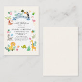 Carte De Correspondance Wild One Jungle Safari Animaux 1er anniversaire (Devant / Derrière)