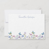 Carte De Correspondance Wildflower Butterfly Personalized Flat Note Card (Devant)