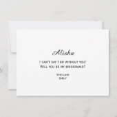 Carte De Correspondance will you be my bridesmaid (Dos)