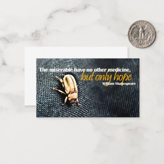 Carte De Correspondance William Shakespeare Citation Inspirationnelle "Esp (Devant/Arrière en situation)