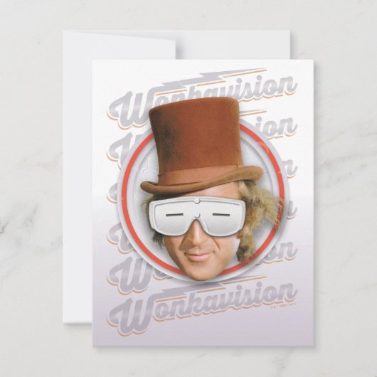 Carte De Correspondance Willy Wonka avec des lunettes Wonkavision (Devant)