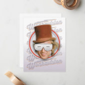 Carte De Correspondance Willy Wonka avec des lunettes Wonkavision (Devant/Arrière en situation)