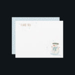 Carte De Correspondance Winter Wonderland mignon Snowman et Snowflake<br><div class="desc">🎄 Un bonhomme de neige ludique et des flocons de neige tourbillonnants préparent le décor pour une fête d'anniversaire magique.</div>