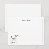 Carte De Correspondance Wire Fox Terrier Gray Border Personalized (Devant / Derrière)
