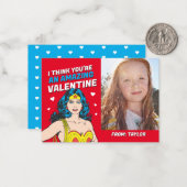 Carte De Correspondance Wonder Woman | HEUREUSE SAINTE-VALENTIN (Devant/Arrière en situation)