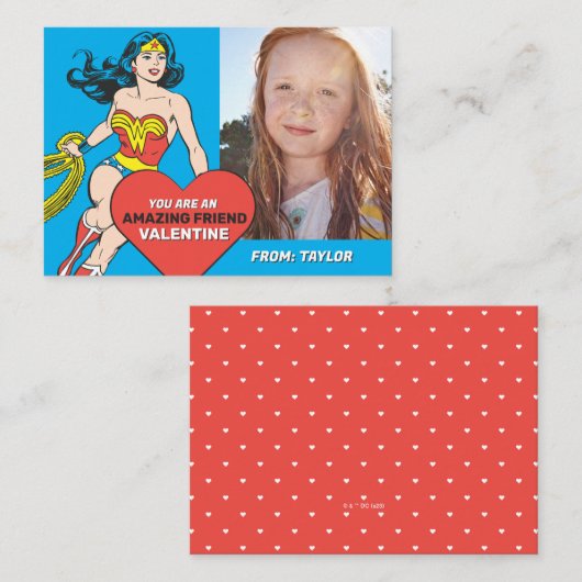 Carte De Correspondance Wonder Woman Super Amie | Saint-Valentin (Devant / Derrière)