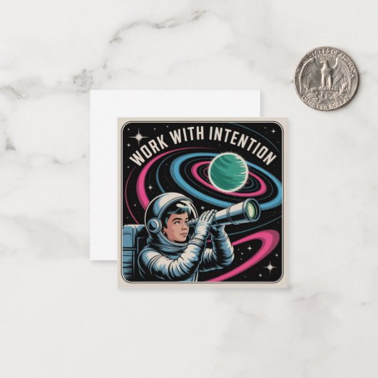 Carte De Correspondance Work With Intention (Devant/Arrière en situation)