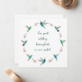 Carte De Correspondance Wreath de colibris (Devant/Arrière en situation)