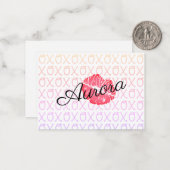 Carte De Correspondance XOXO bisou (Devant/Arrière en situation)