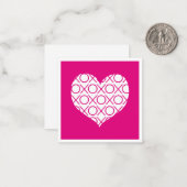 Carte De Correspondance Xoxo rose (Devant/Arrière en situation)