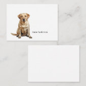 Carte De Correspondance Yellow Labrador Retriever Note Card (Devant / Derrière)