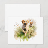 Carte De Correspondance Yellow Labradors in the brush (Devant / Derrière)