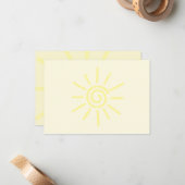 Carte De Correspondance Yellow Sun Drawing Custom (Devant/Arrière en situation)
