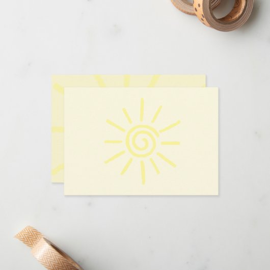 Carte De Correspondance Yellow Sun Drawing Custom (Devant/Arrière en situation)