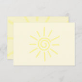 Carte De Correspondance Yellow Sun Drawing Custom (Devant / Derrière)